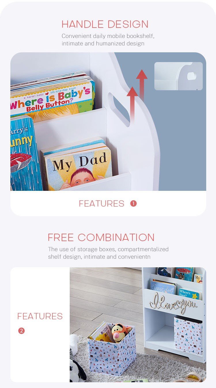 White Wooden kids bookshelf (9)