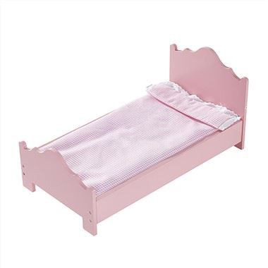 Cama de boneca de solteiro rosa menina